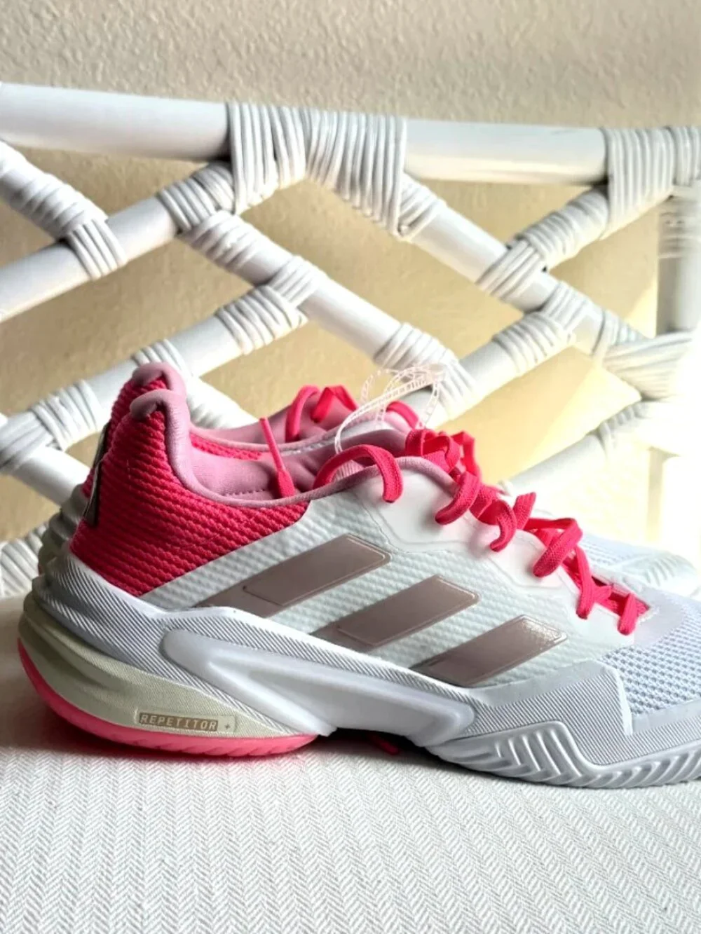 Adidas Barricade 13 W Women's Tennis Shoes  White Pink JP9842 Size 8.5 NWT